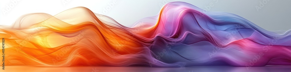 Poster abstract colorful waves creating a dynamic and fluid composition.