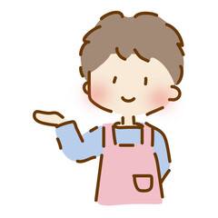 案内するゆるくて可愛い男性保育士