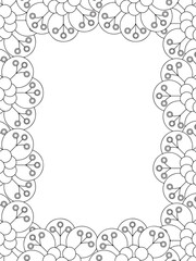 All these designs are hand-drawn and unique 
Flower Border is a Beautiful black and white illustration for aadult coloring book,
This is a printable Beautiful Zentangle Coloring page for KDP Interior,