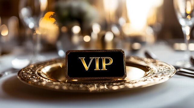 modern solid gold-plated sign featuring bold black letters spelling "VIP," symbolizing exclusivity, prestige, and luxury. The elegant design reflects sophistication and high status