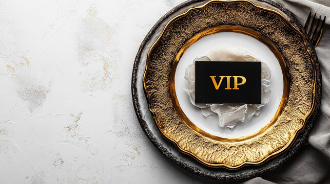 modern solid gold-plated sign featuring bold black letters spelling "VIP," symbolizing exclusivity, prestige, and luxury. The elegant design reflects sophistication and high status