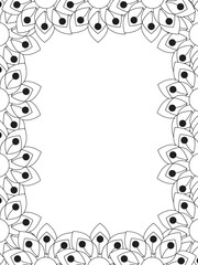 All these designs are hand-drawn and unique 
Flower Border is a Beautiful black and white illustration for aadult coloring book,
This is a printable Beautiful Zentangle Coloring page for KDP Interior,