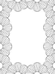 All these designs are hand-drawn and unique 
Flower Border is a Beautiful black and white illustration for aadult coloring book,
This is a printable Beautiful Zentangle Coloring page for KDP Interior,