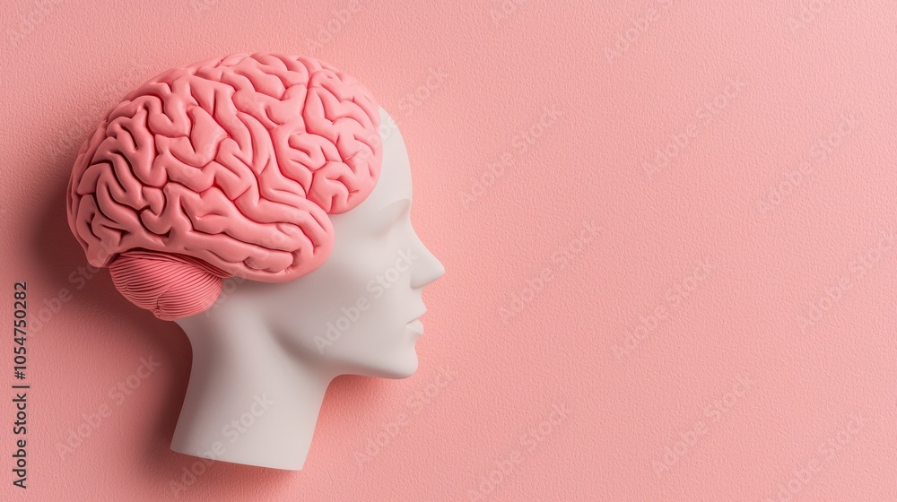 Poster clear mind concept on solid background with copy space, high luminosity in 32k resolution, mindset c