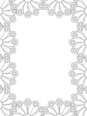 All these designs are hand-drawn and unique 
Flower Border is a Beautiful black and white illustration for aadult coloring book,
This is a printable Beautiful Zentangle Coloring page for KDP Interior,