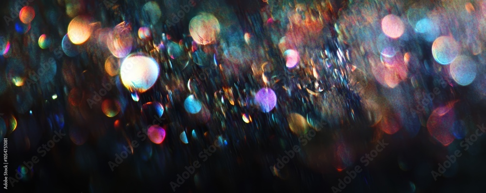 Poster colorful abstract bokeh with light reflections, artistic blur. dreamlike visual effect concept