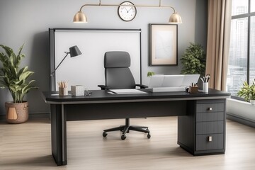 Modern Office Desk Setup with Minimalist Design