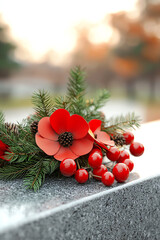 Honoring our heroes a tribute wreath on the memorial wall for veterans day remembrance