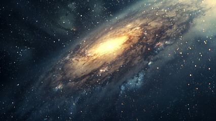 Fototapeta premium Galaxy swirling in deep space with star clusters