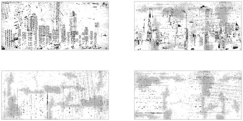 Grunge Urban Backgrounds set. Overlay Distress Grain ,Simply Place illustration over any Object to Create grungy Effect. abstract, splattered