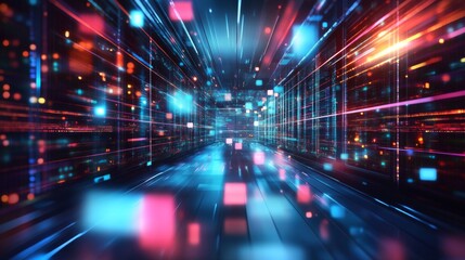 Fototapeta premium Dynamic Abstract Technology Background with Light Effects