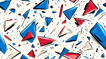 Abstract Geometric Seamless Background with Vibrant Colors and Dynamic Shapes for Modern Design Projects