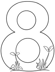 Coloring by Number Little Tree Theme eight