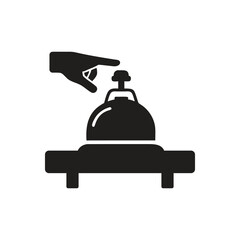 Hotel reception desk bell icon on white background