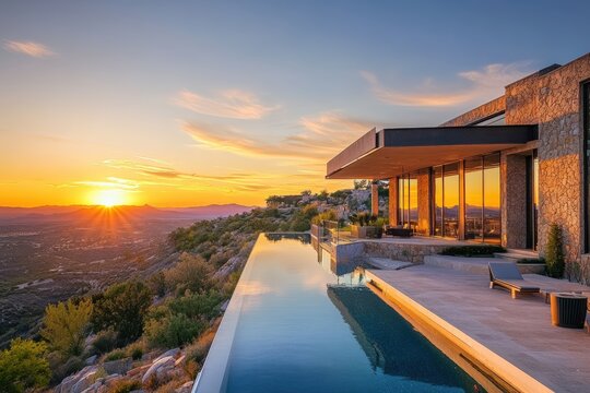 Beautiful Expensive Real Estate overlooking - Powered by Adobe