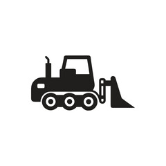 Bulldozer icon on white background