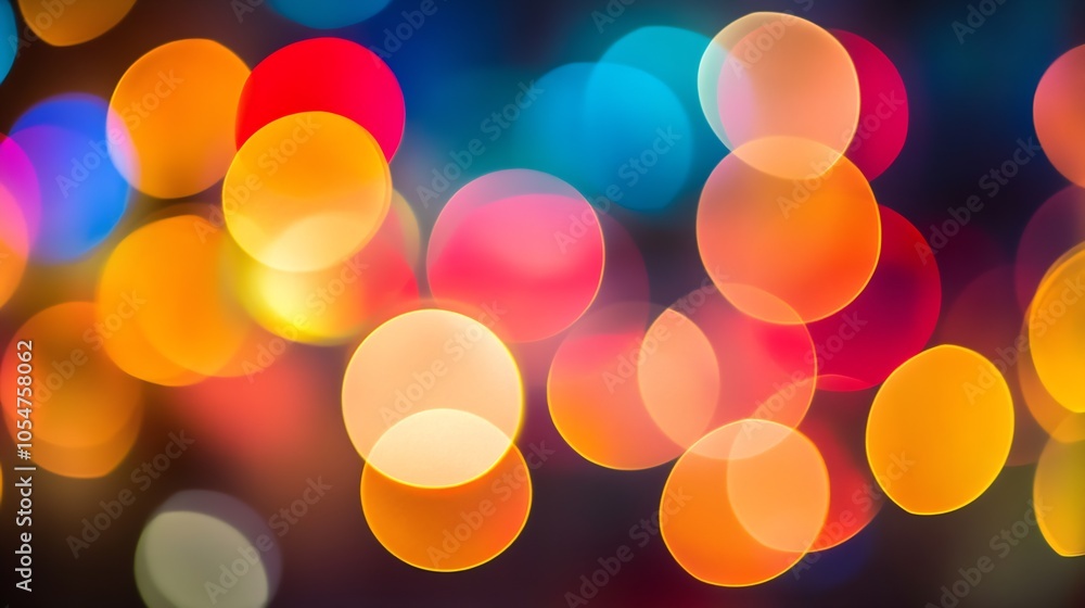 Leinwandbilder vibrant abstract bokeh lights in multicolored blur for festive backgrounds : generative ai