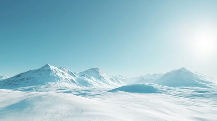 Obraz premium Snow-Covered Mountain Range in Winter Light