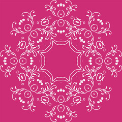 Damask Flower Handicraft Tribal Ethnic Pattern Folk Embroidery, Aztec Ornament Print. Design for Carpet, Wallpaper, Clothing, Wrapping, Fabric