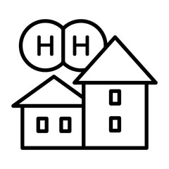 Icon of a house that uses hydrogen.