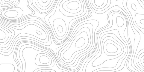 Abstract Topographic Contour Line Pattern in Black and White, Modern design with White background with topographic wavy pattern