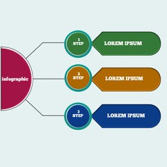 3 step infographics abstract design template. process diagram