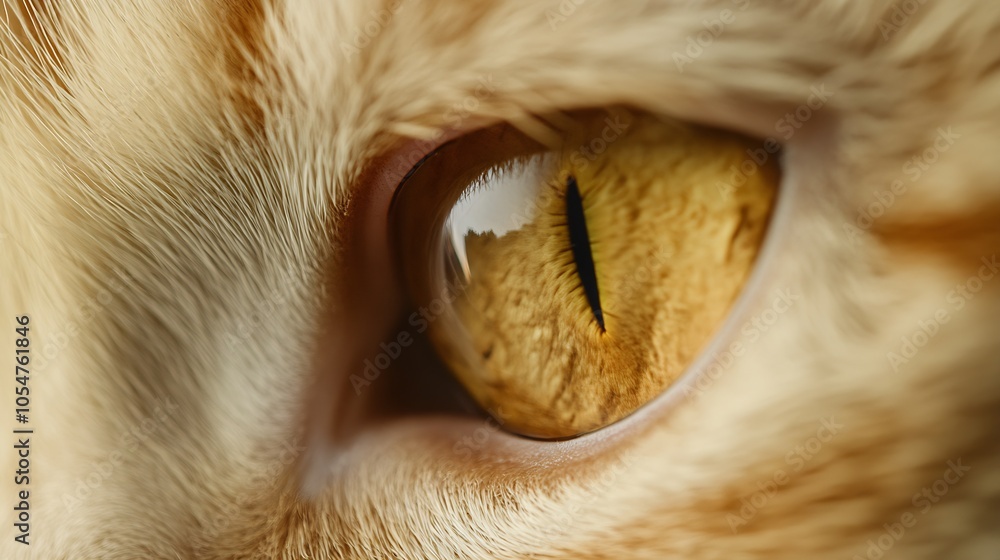 Aufkleber Closeup of a Cat Eye Capturing Intense Expression and Detail : Generative AI