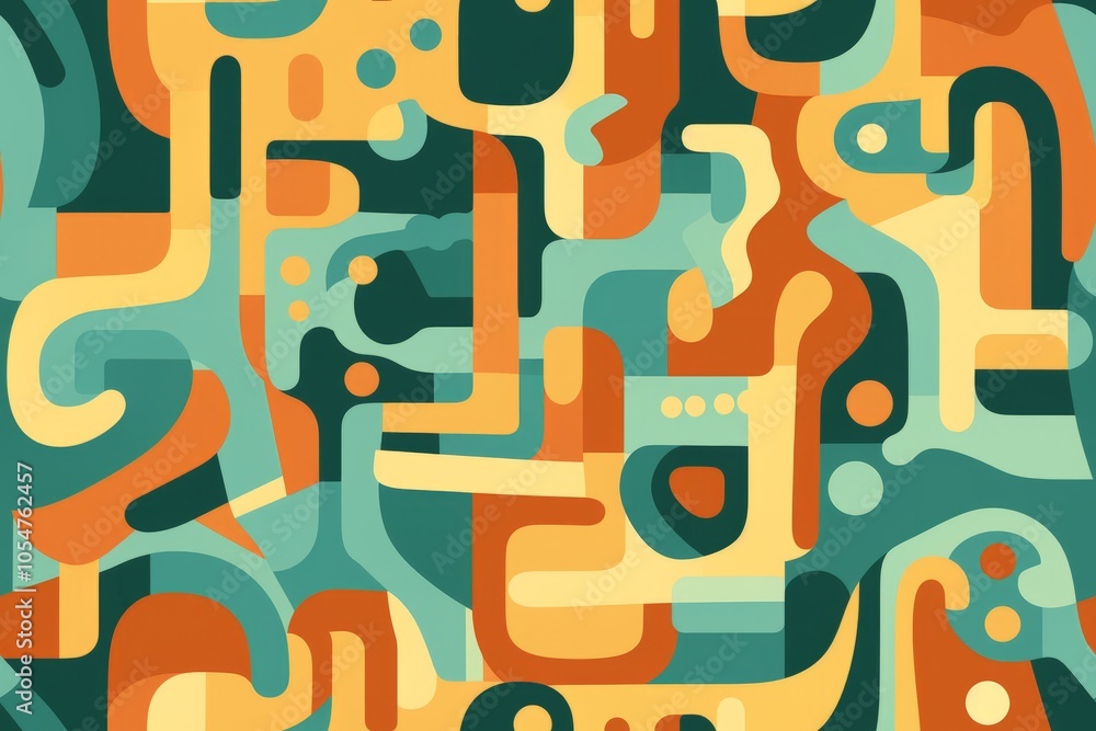 Poster acid trip waves pattern: wavy lines and shapes that seem to undulate and flow in surreal colors