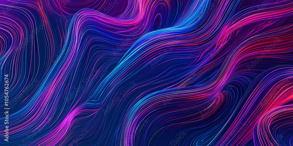 Fototapete Abstract flowing lines creating a vibrant wave pattern