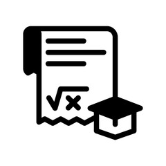 school lesson paper glyph style