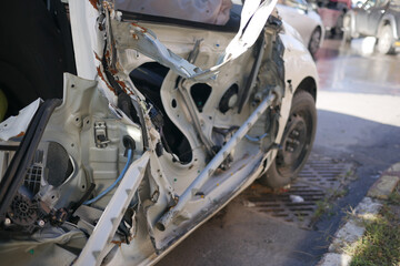 car damaged by a road accident 
