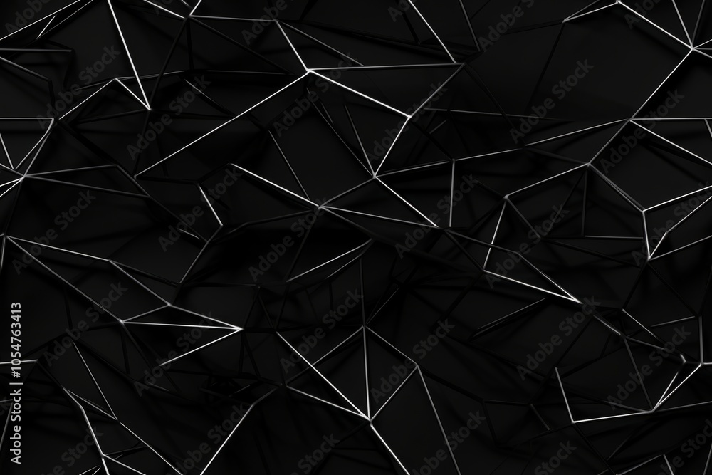 Poster black 3d geometric seamless pattern texture of cubic constellations background: cubic constellations