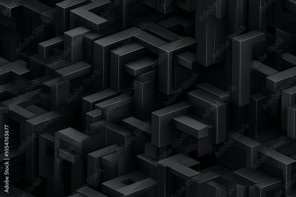 Poster black 3d geometric seamless pattern texture of geometric elements array background: an array of basi