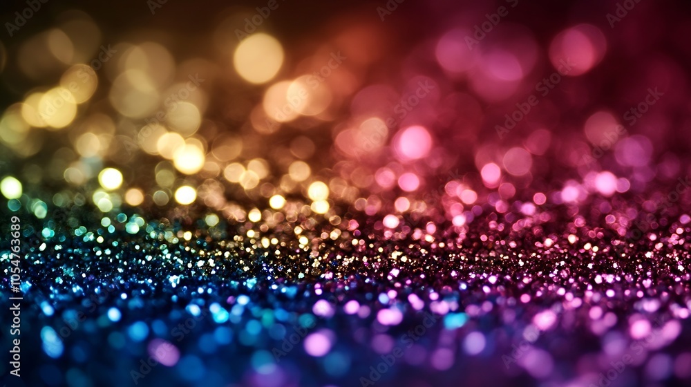 Leinwandbilder Vibrant Multicolored Bokeh Background with Glittering Rainbow Lights for Festive Abstract Designs : Generative AI