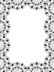 All these designs are hand-drawn and unique 
Flower Border is a Beautiful black and white illustration for aadult coloring book,
This is a printable Beautiful Zentangle Coloring page for KDP Interior,