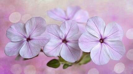 Obraz premium Elegant Purple Flowers on Pink Background Capturing Delicate Nature Beauty : Generative AI