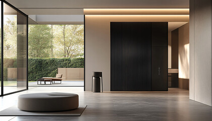 Fototapeta premium Minimalist and unique interior design in the house