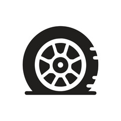 Car Tire Icon on white background