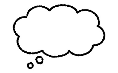 手描き風の吹き出しのベクターイラスト。考える時に使う吹き出し。