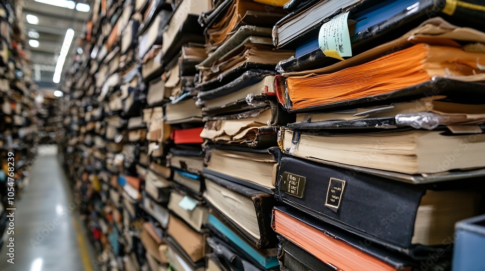 Poster Vast Collection of Books in a Library Archive Displaying Endless Knowledge : Generative AI