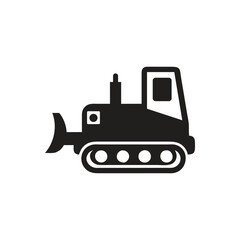 Obraz premium Bulldozer icon on white background