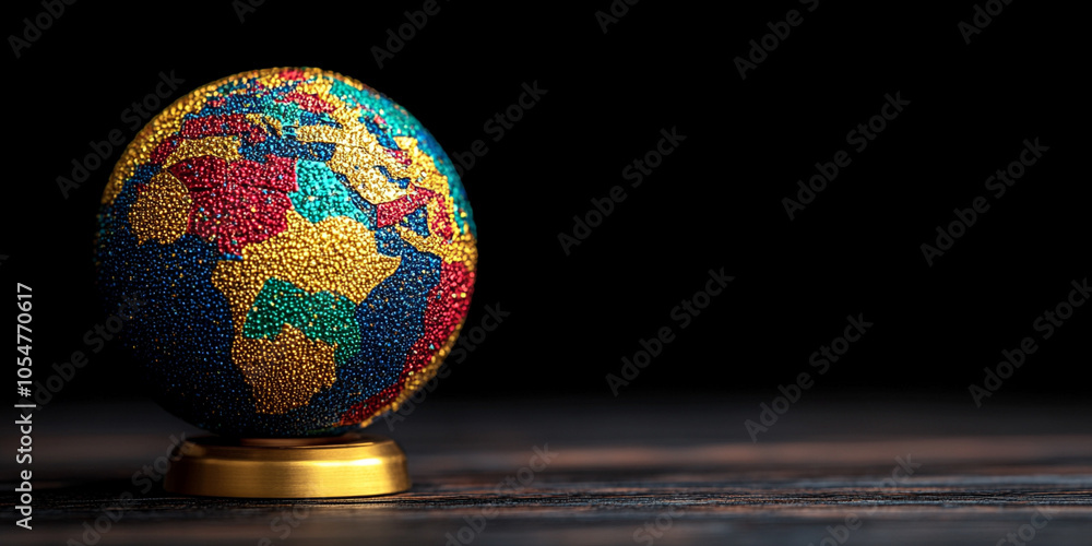 Poster digital globe with a vibrant, glowing network of interconnected lines, representing global communica