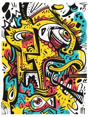 Vibrant Abstract Collage Art with Bold Colors and Dynamic Shapes for Modern and Contemporary Design