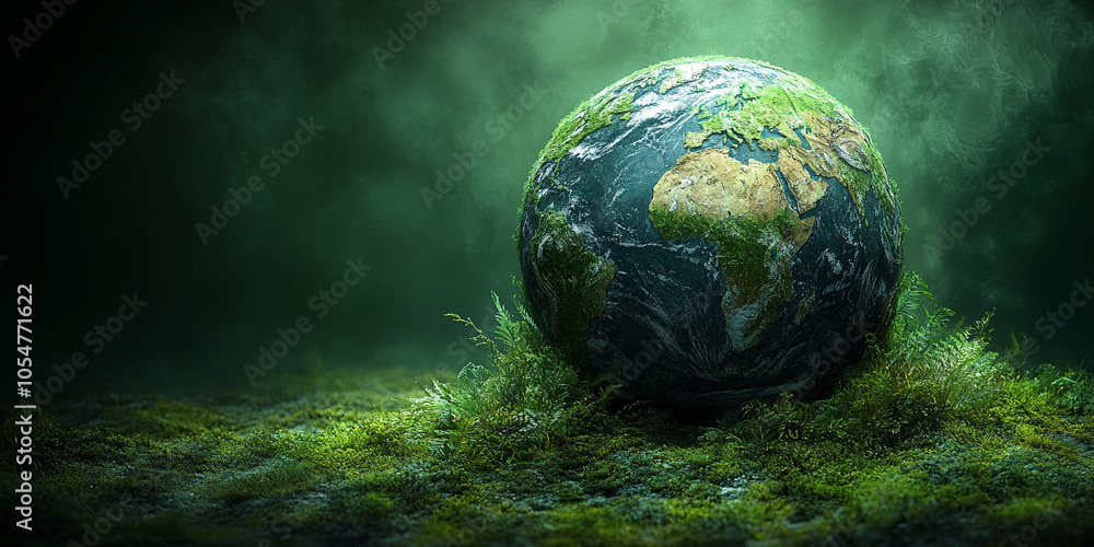 Poster a digital globe with a vibrant, glowing network of interconnected lines, representing global communi