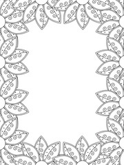 All these designs are hand-drawn and unique 
Flower Border is a Beautiful black and white illustration for aadult coloring book,
This is a printable Beautiful Zentangle Coloring page for KDP Interior,