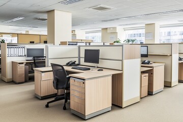 Modern Office Cubicles: A Clean and Professional Workspace