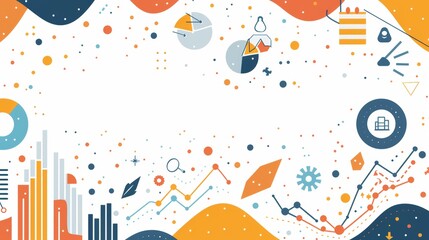 Modern Business Frame with Abstract Geometric Elements on White Background for Corporate and Marketing Use