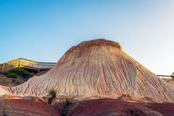 280 million-year-old Hallett Cove Sugarloaf archaeological site at sunset, South Australia.