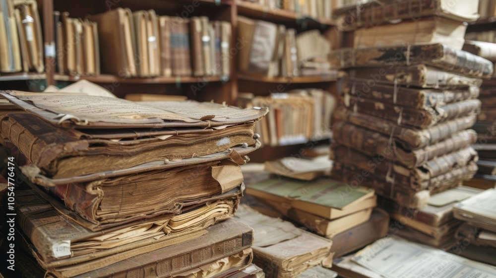 Poster a designated area for preserving and studying ancient mcripts and documents with a variety of books 