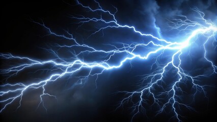 Thunder and lightning on a black background, storm, weather, electricity, power, energy, dramatic, ominous, atmospheric, dark, scary